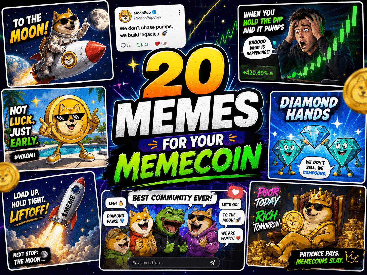 I will create 20 degen memes for your memecoin - Main Image