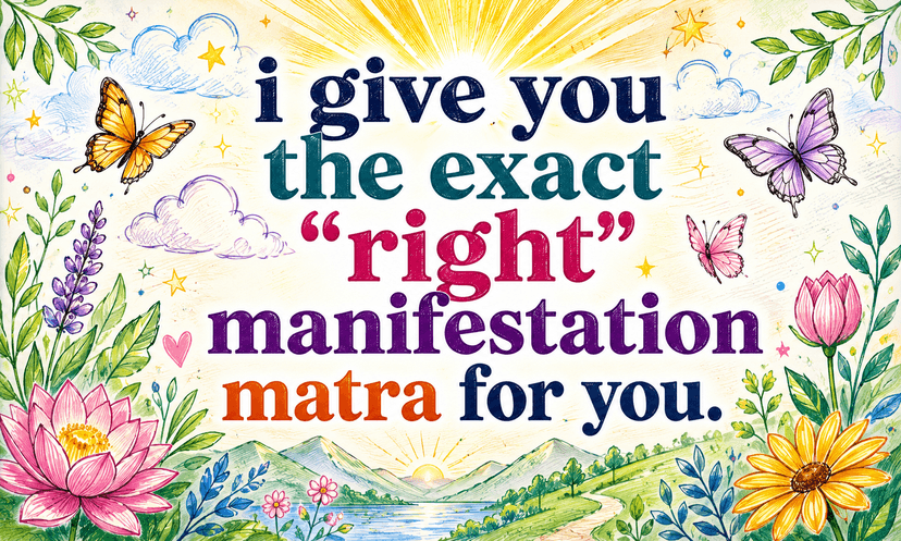 I give you the exact "right" manifestation matra for you.