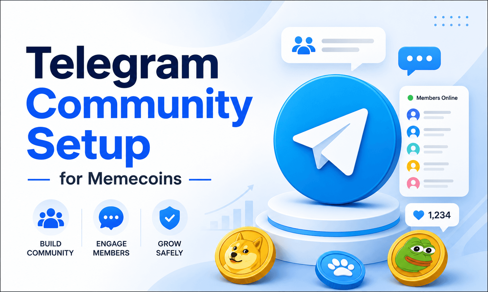 I will create a Telegram community setup and hype content for your memecoin - Main Image